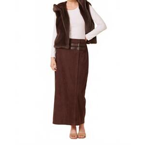 NEW DOLCE CABO asher suede maxi skirt in brown
